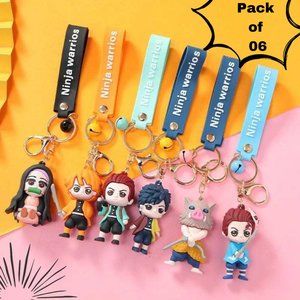 Pack of 6 Cute Demon Slayer keychain/Demon Slayer Characters Keychain- key ring